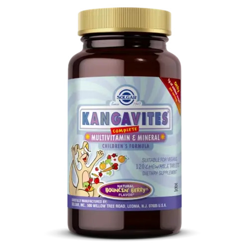 Solgar Мультивитамины для Детей со вкусом ягод, Kangavites 120 жевательных таблеток