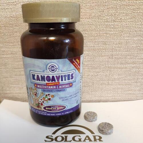 Solgar Мультивитамины для Детей со вкусом ягод, Kangavites 120 жевательных таблеток