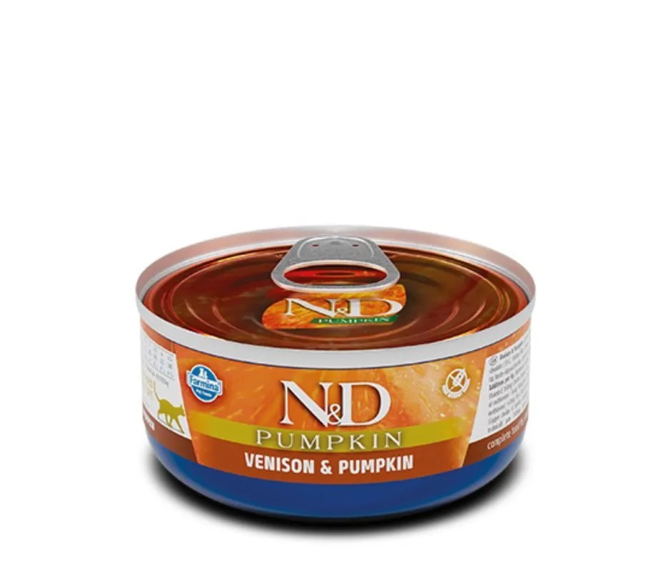 Farmina, N&D, Беззерновые консервы для кошек всех пород (тыква/оленина), 70 г 