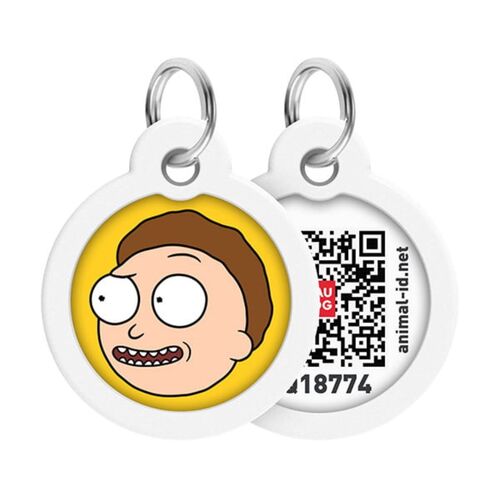 WAUDOG, Адресник Smart ID c QR-паспортом, Металл, Рисунок "Рик и Морти 2", Круг, 30 мм 