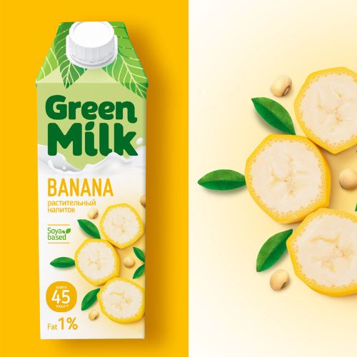 Green Milk Professional Банановое молоко на соевой основе BARISTA, 1000 мл