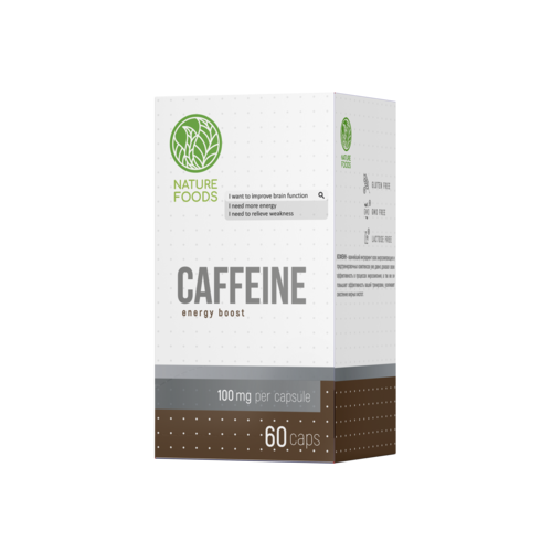 Nature Foods Caffeine, Кофеин 100 мг 60 капсул