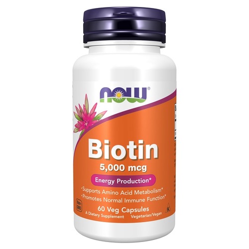 Now Foods Biotin, Биотин 5 000 мкг 60 капсул