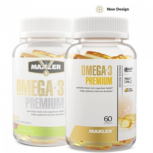Maxler Omega-3, Омега 3, Premium 60 капсул