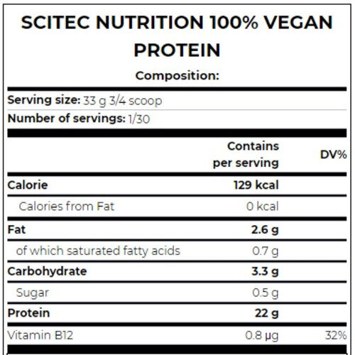 Scitec Nutrition 100% Vegan Protein, Веганский белок 1000 гр