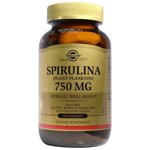 Solgar Спирулина 750 мг, 250 таблеток