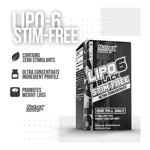 Nutrex Жиросжигатель, Lipo 6 STIM-FREE, 60 caps