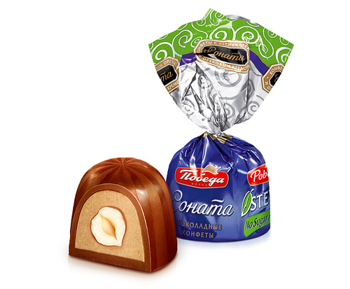 Победа, Конфеты шоколадные без сахара с лесным орехом, Соната, 200 гр
