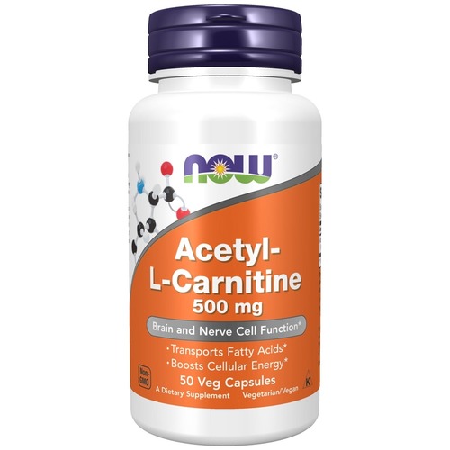 Now Foods Acetyl L-Carnitine 500 мг 50 капсул