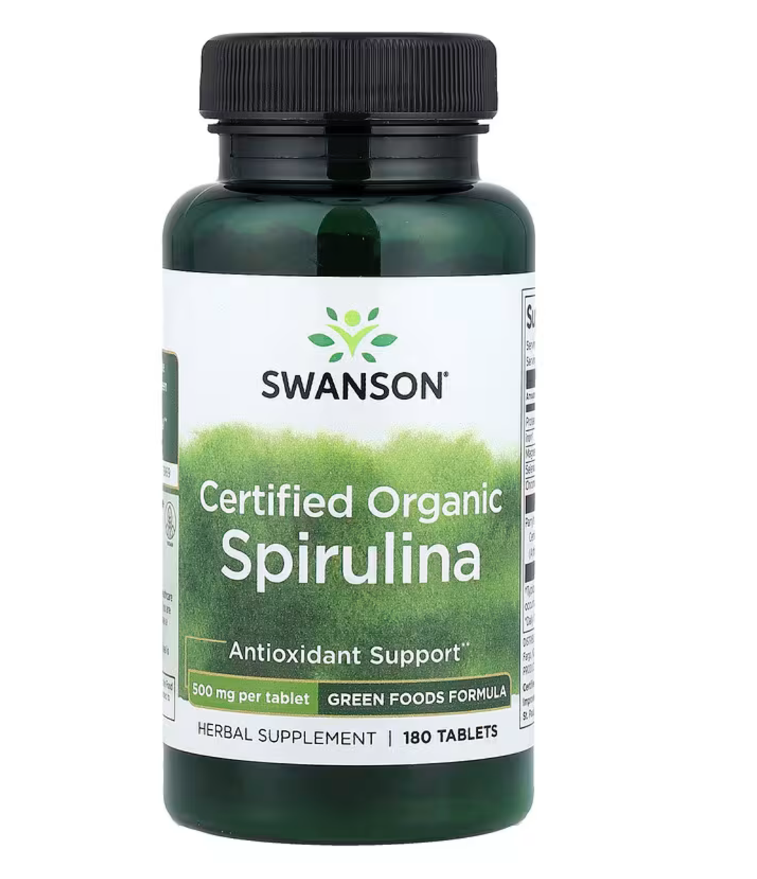 Swanson Спирулина 500 мг, 180 таблеток 