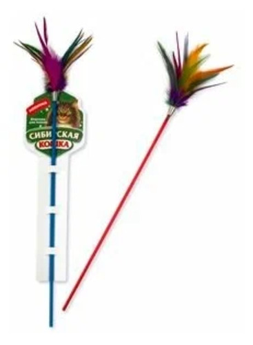 Сибирская Кошка, Дразнилка с перьями 1 шт 