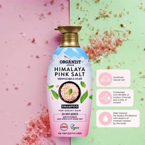 Organist Шампунь Против Перхоти с Гималайской Розовой Солью, Himalaya Pink Salt Shampoo 500 мл