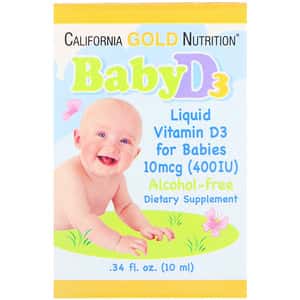 California Gold Nutrition Витамин D3 для детей капли 400 МЕ, 10 мл