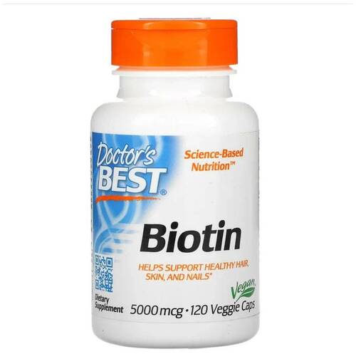 Doctors Best Биотин 5000 мкг, 120 вегетарианских капсул