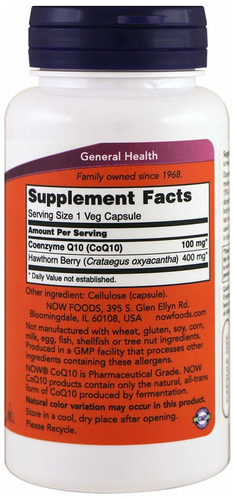 Now Foods Коэнзим Q10 100 мг, 90 капсул