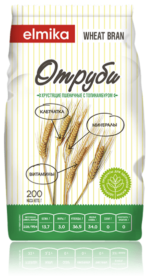 Elmika Отруби пшеничные с топинамбуром, 200 гр
