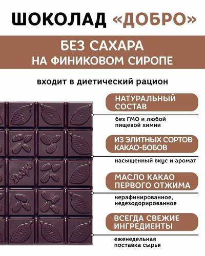 Добро Шоколад горький 72% какао, 50 гр