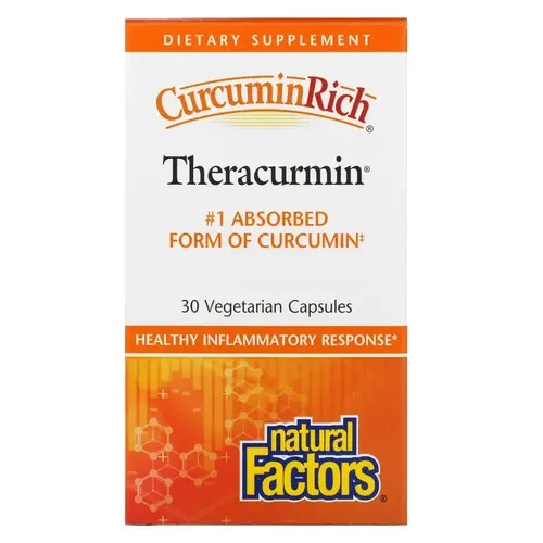 Natural Factors, CurcuminRich Theracurmin, Куркумин 30 капсул 