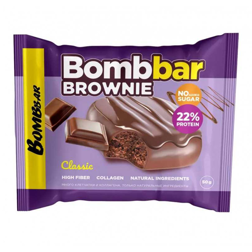 Bombbar Печенье глазированное Брауни, 50 гр 