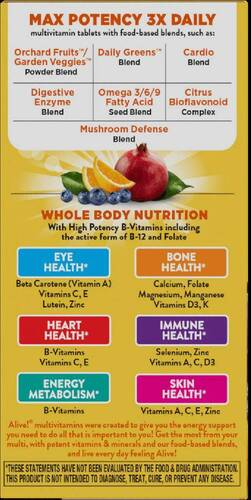 Nature's Way Мультивитамины без добавления железа, Alive! Max3 Potency 60 таблеток