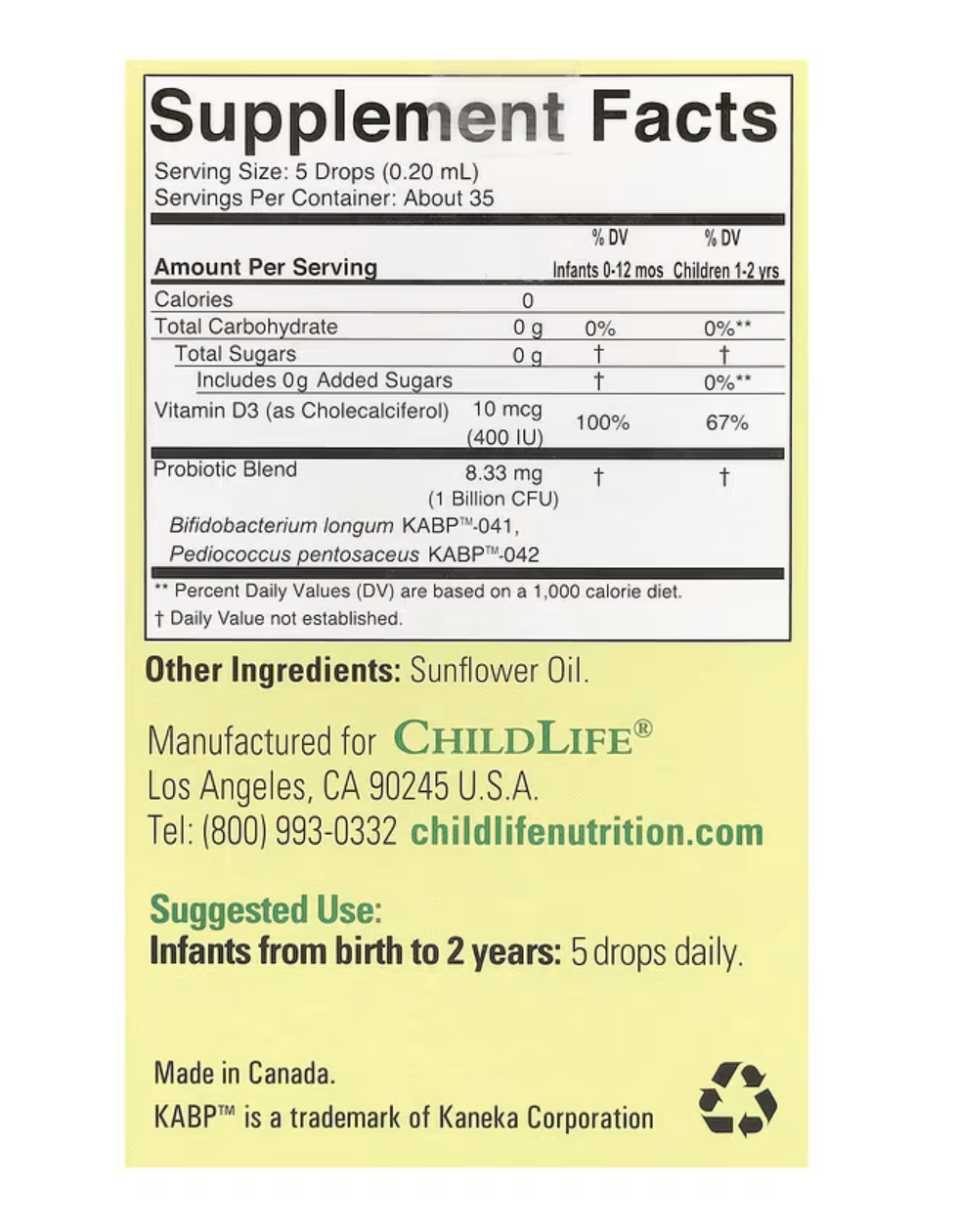 ChildLife Essentials Пробиотические Капли для Младенцев, InfantBiotics, 8 мл/без добавок