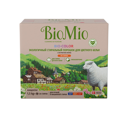 BioMio Стиральный порошок для цветного белья, без запаха, 1500 гр