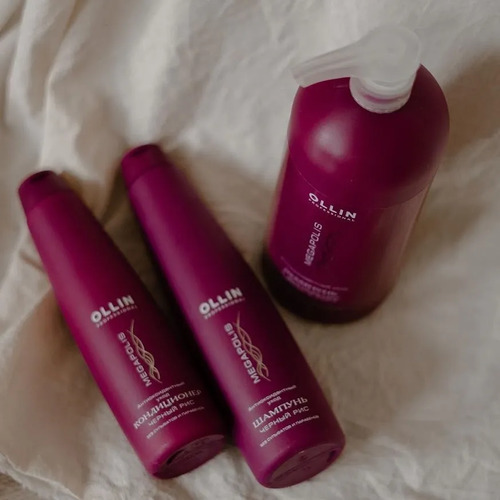 OLLIN Professional Megapolis Шампунь на основе черного риса, 400 мл