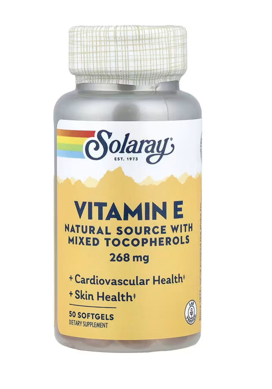 Solaray Витамин E Смешанные Токоферолы, Vitamin E with Mixed Tocopherols 268 мг, 50 капсул 