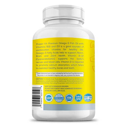 Proper Vit Omega-3 2400 мг, триглицеридная форма плюс Витамин В12 и Д3 с лимоном , 90 капсул