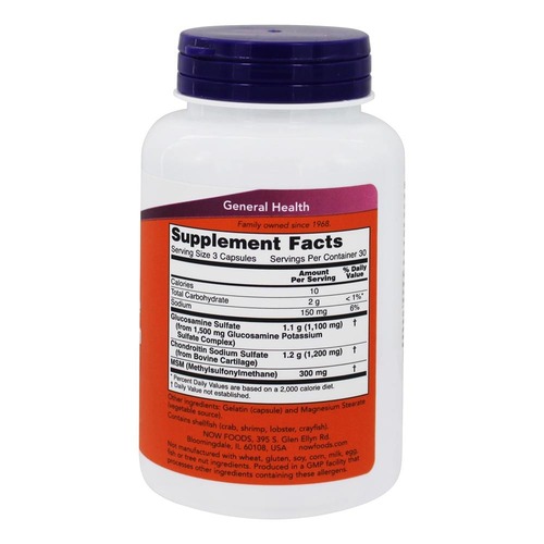 Now Foods, Glucosamine & Chondroitin & MSM (90 капсул)