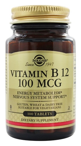 Solgar Витамин B12, 100mcg 100 таблеток