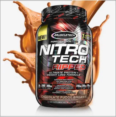 MuscleTech, Nitro Tech Ripped, Чистый Протеин + Формула для Похудения, 907 г