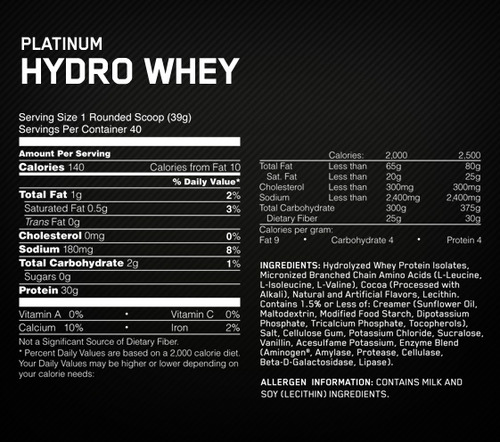 Optimum Nutrition PLATINUM HYDROWHEY 800 гр