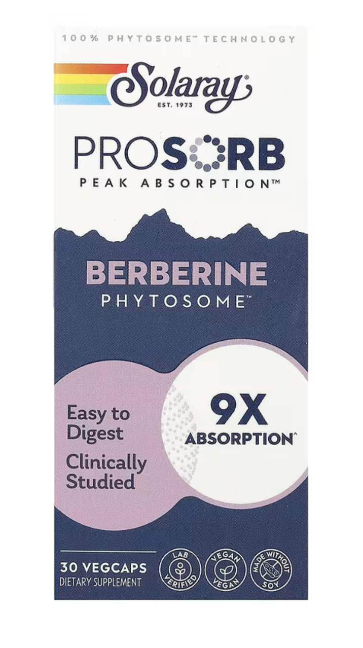 Solaray Фитосомы Берберина, Berberine Phytosome 550 мг, 30 вег. капсул