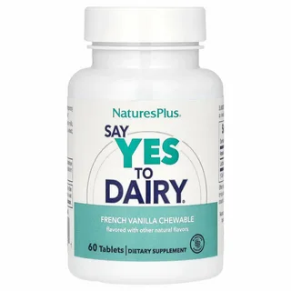 Nature's Plus, Лактаза Say Yes to Dairy, Французская ваниль, 60 жевательных таблеток 