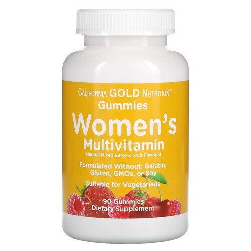 California Gold Nutrition Женские мультивитаминные жевательные резинки, 90 штук