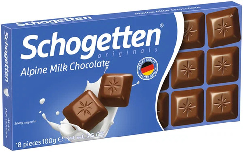 Schogetten Alpine Milk Chocolate, Альпийский молочный шоколад 100 г.