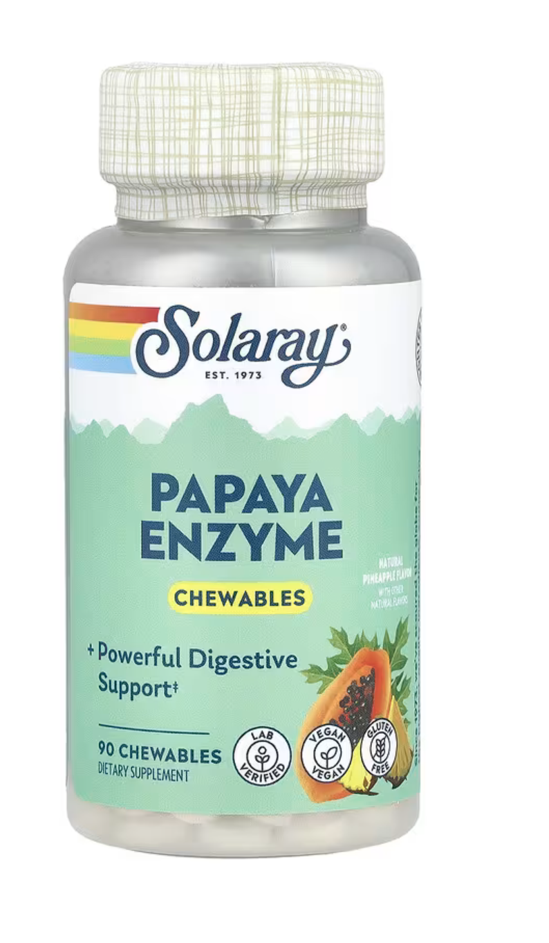 Solaray Папайя, Papaya Enzyme 90 жев. таблеток в Казахстане