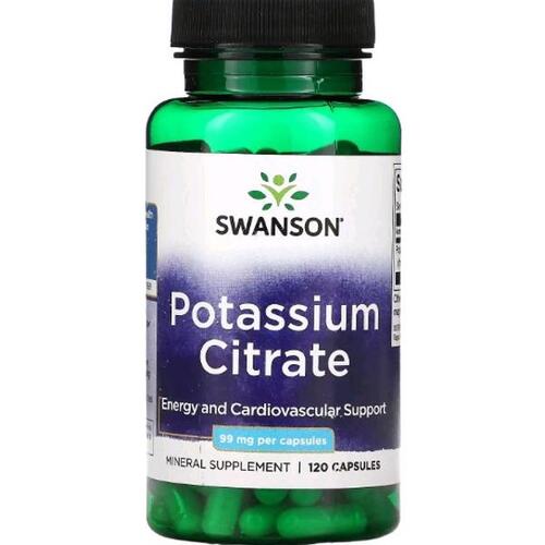 Swanson Potassium Citrate, Цитрат калия 99 мг 120 капсул