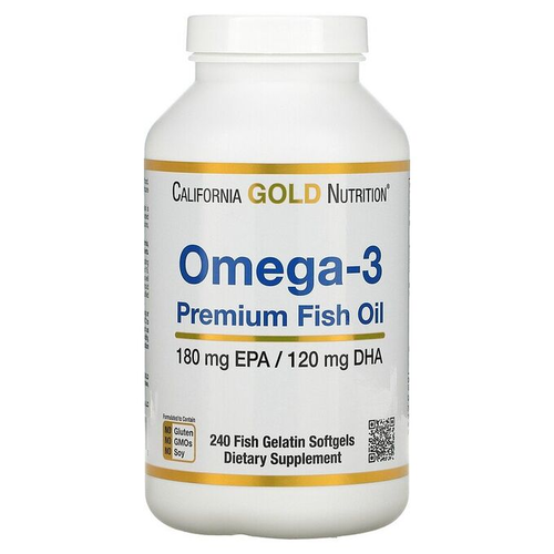 California Gold Nutrition Омега-3 премиального качества, 240 капсул