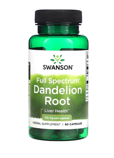 Swanson Корень Одуванчика, Dandelion Root 515 мг, 60 капсул