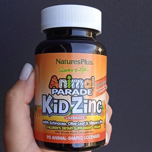 Nature's Plus, Kid Zinc, цинк для детей, натуральный вкус мандарина, 90 пастилок 