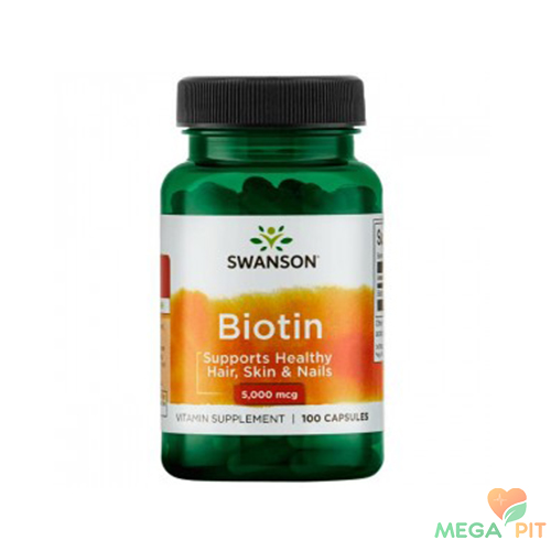Swanson Биотин, Biotin 5,000 mcg 100 капсул