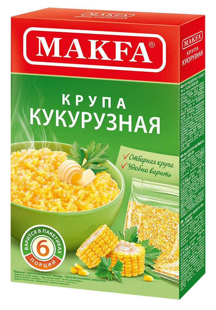 MAKFA, Кукурузная крупа в варочных пакетах, 400 гр