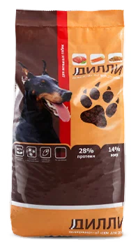 Дилли, Сухой корм для активных собак, 14 кг 