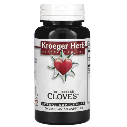 Kroeger Herb Co, Cвежемолотая гвоздика, 100 вегетарианских капсул
