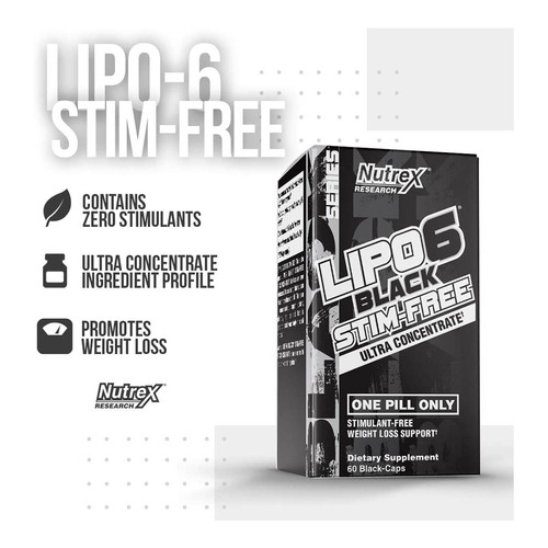 Nutrex Жиросжигатель, Lipo 6 Black Ultra Concentrate STIM FREE, 60 caps.