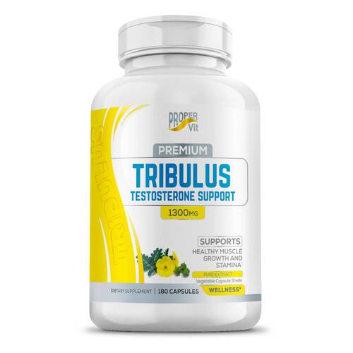 Proper Vit Tribulus Testosterone Support, Трибулус 1300 мг, 180 капсул