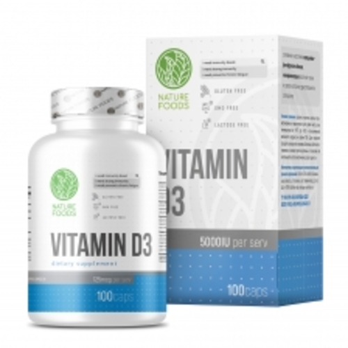 Nature Foods Витамин Д-3 5000 ЕД, 100 капсул