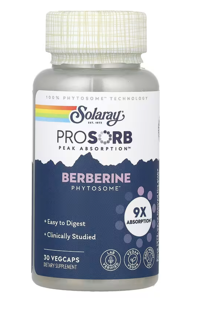 Solaray Фитосомы Берберина, Berberine Phytosome 550 мг, 30 вег. капсул 